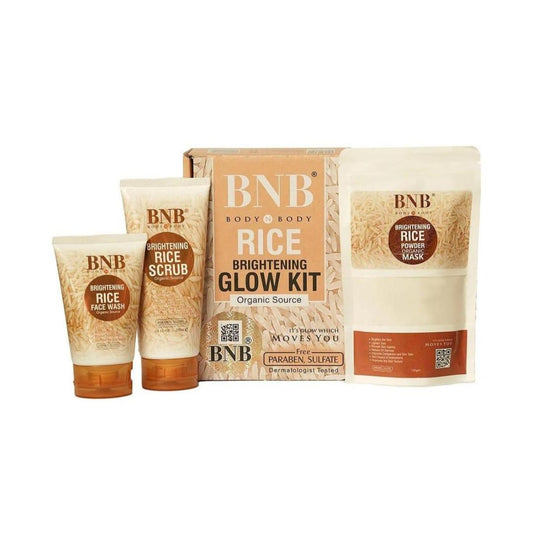 Skin Brightening Rice Facial Kit -  3 in 1 Whitening and Exfoliating Set